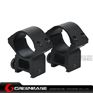 Picture of NB Tactical Medium Profile 30mm Scope Ring Mount Round Top Mount 20mm Picatinny Rail 2pcs Black NGA1435