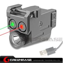 Picture of Flashlight Red/Green/ LaZer Beam Sight Combo USB Rechargeable For 20mm Picatinny Rail  NGA1972